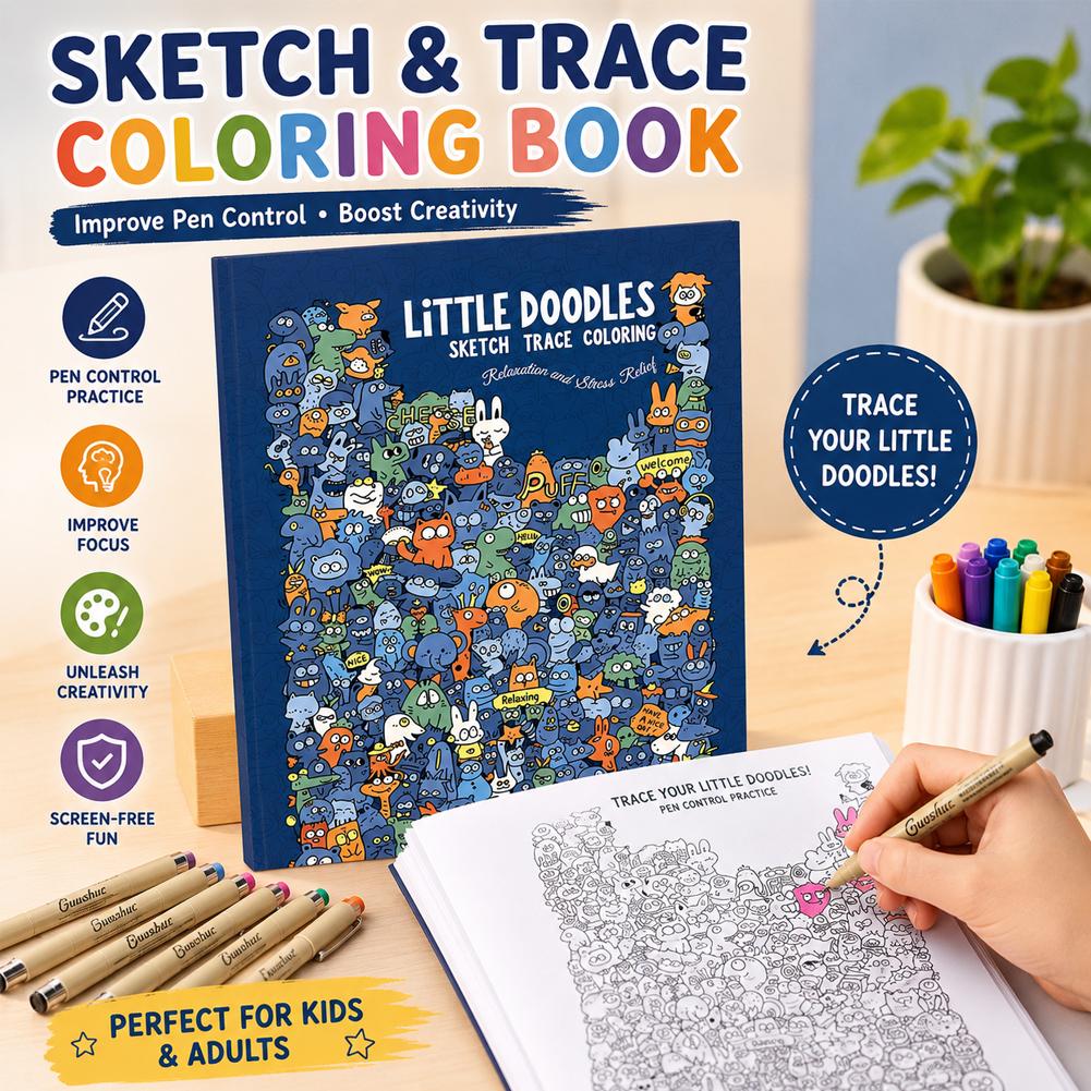 Photography Book - สมุดระบายสีฝึกวาดเส้น ฝึกควบคุมปากกา ลายเส้นง่ายๆ สมุดสเก็ตช์ คลายเครียด ของขวัญสำหรับเด็กและผู้ใหญ่