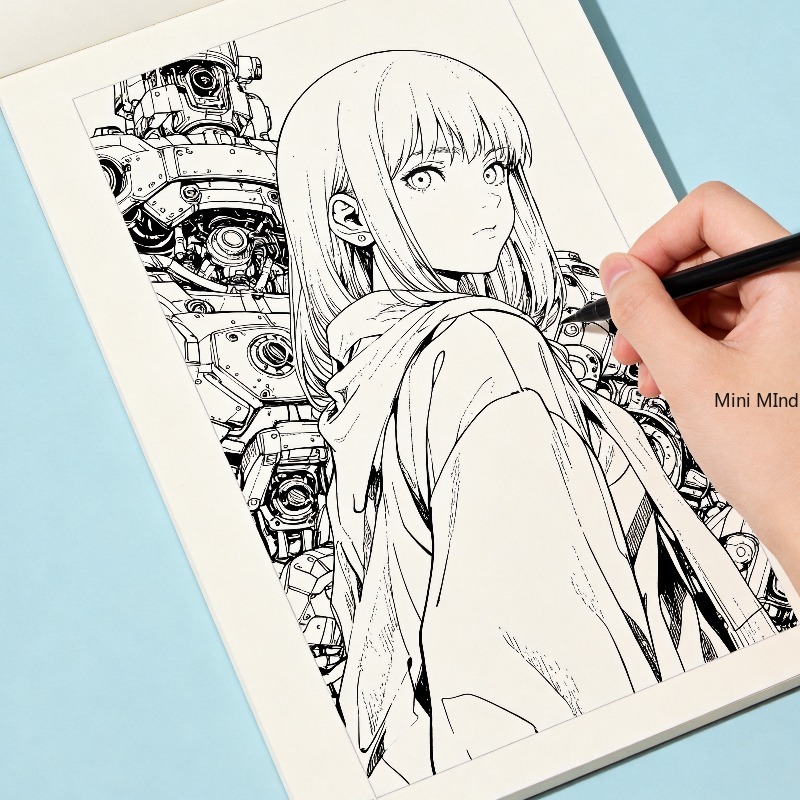 Photography Book - สมุดวาดภาพบรรเทาความเครียดสำหรับผู้ใหญ่ 1 เล่ม, กระดาษความละเอียดสูง 24 หน้า,
